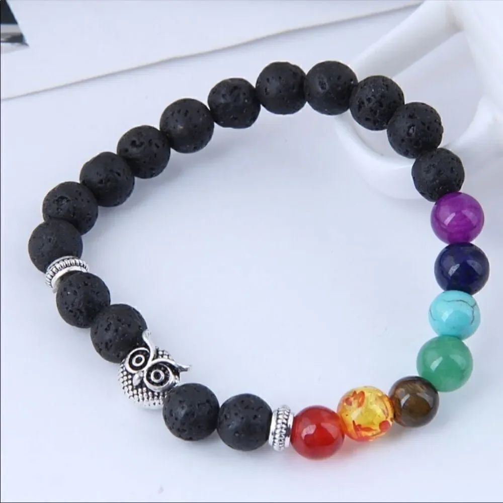 Bracelets Owl Natural stones Beads Versatile + Ipsy bag